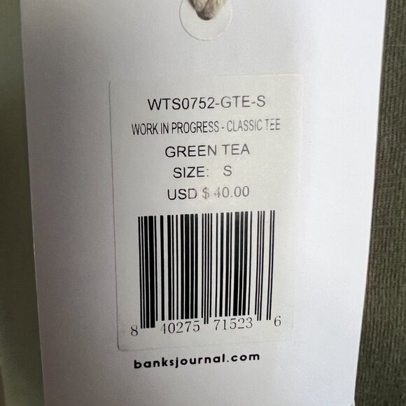 Mens Banks Journal Green Tee NWT Small - Picture 5 of 5